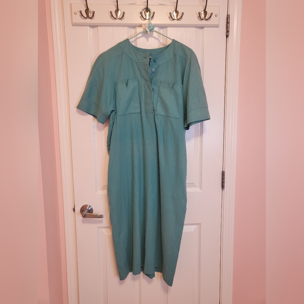 Silk Teal Midi Dress